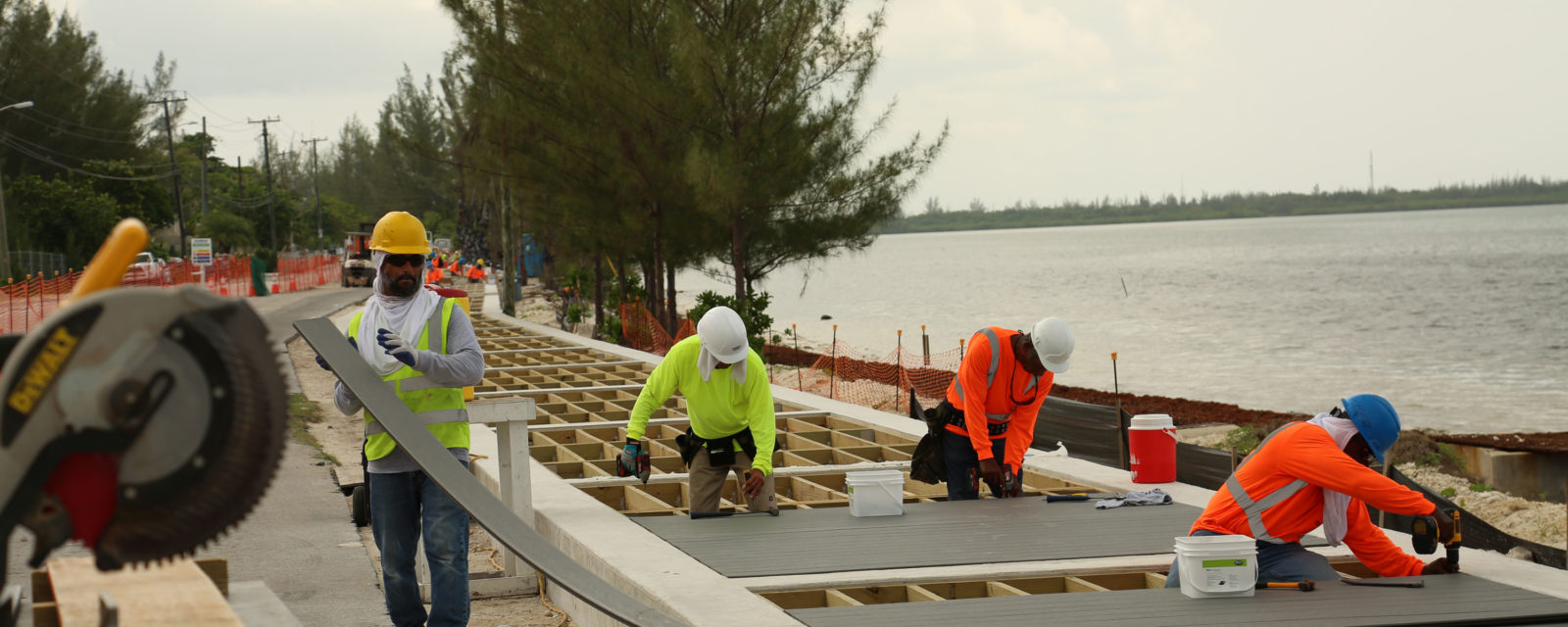 Workers in construction site